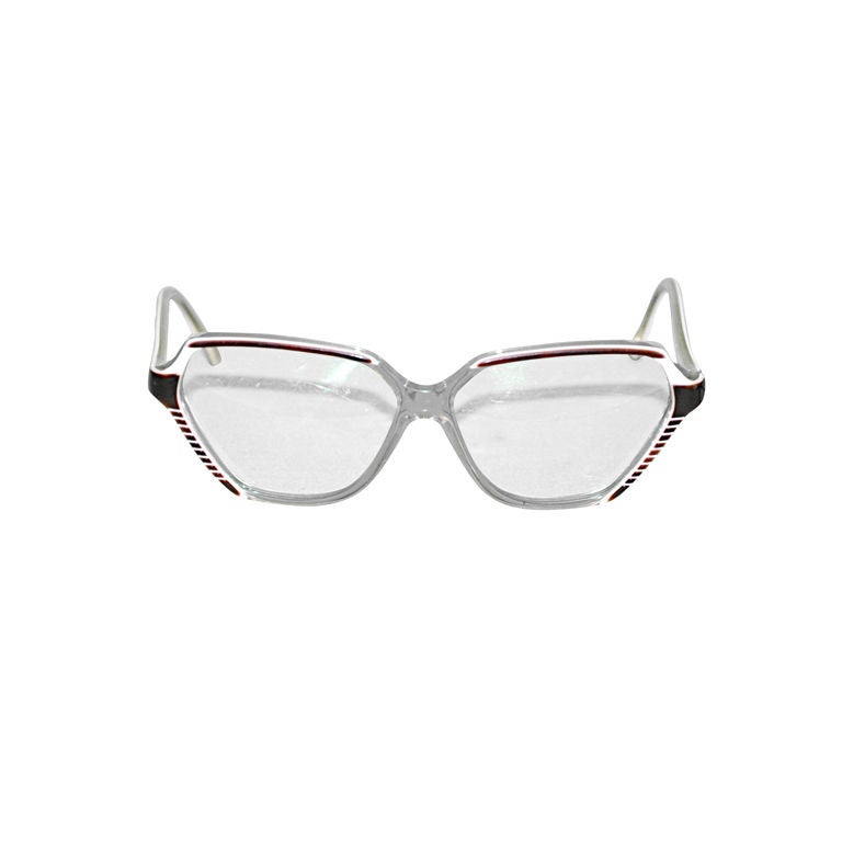 Balenciaga clear lucite with Tortoise detail glasses