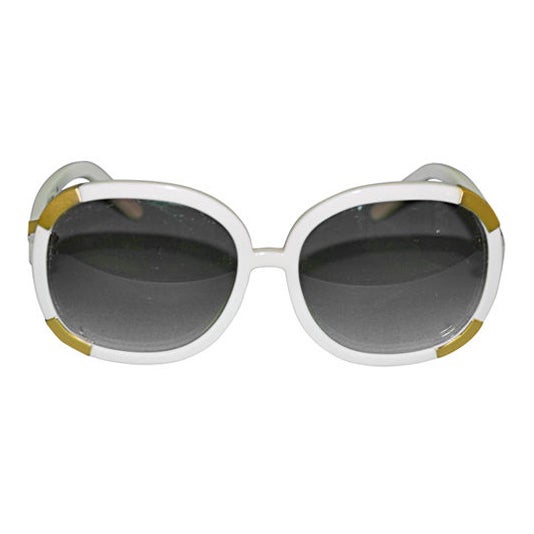 Chloe cream with gold accents sunglasses For Sale