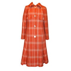 Retro Jean Patou "Collection" plaid coat