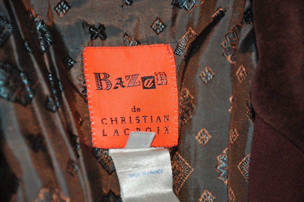 Women's Christian Lacroix Brick-colored with velvet jacket
