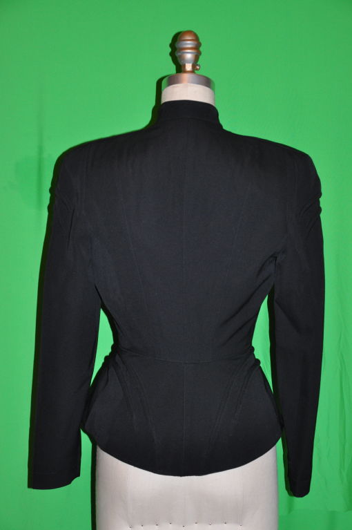 Thierry Mugler Black  snap jacket In Excellent Condition In New York, NY