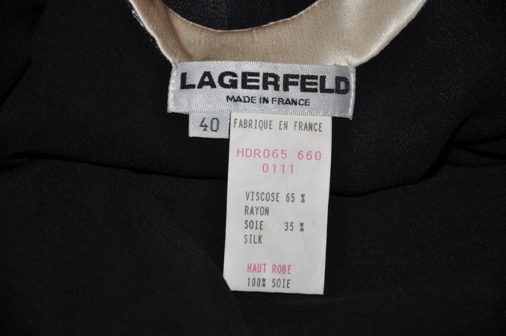 Karl Lagerfeld black and cream silk 