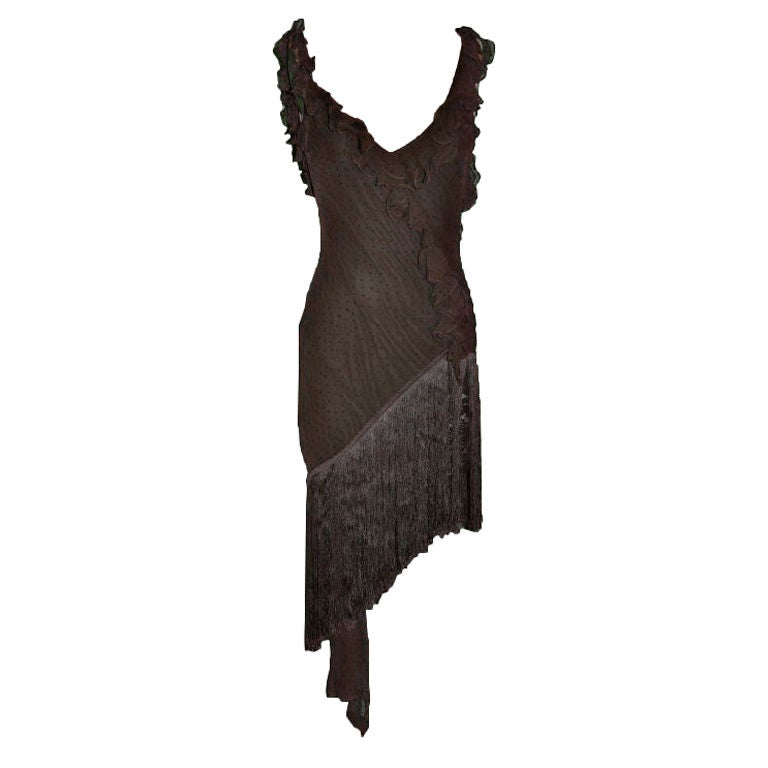 Leon Asymmetric Knotted Silk-Chiffon Dress