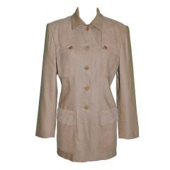 Retro Burberrys tan wool with ultra-suede accents jacket