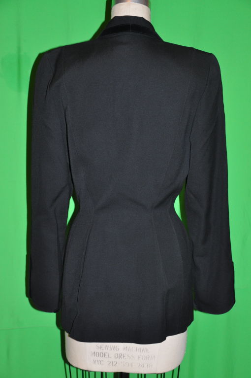 Women's Thierry Mugler black wool with velvet jacket