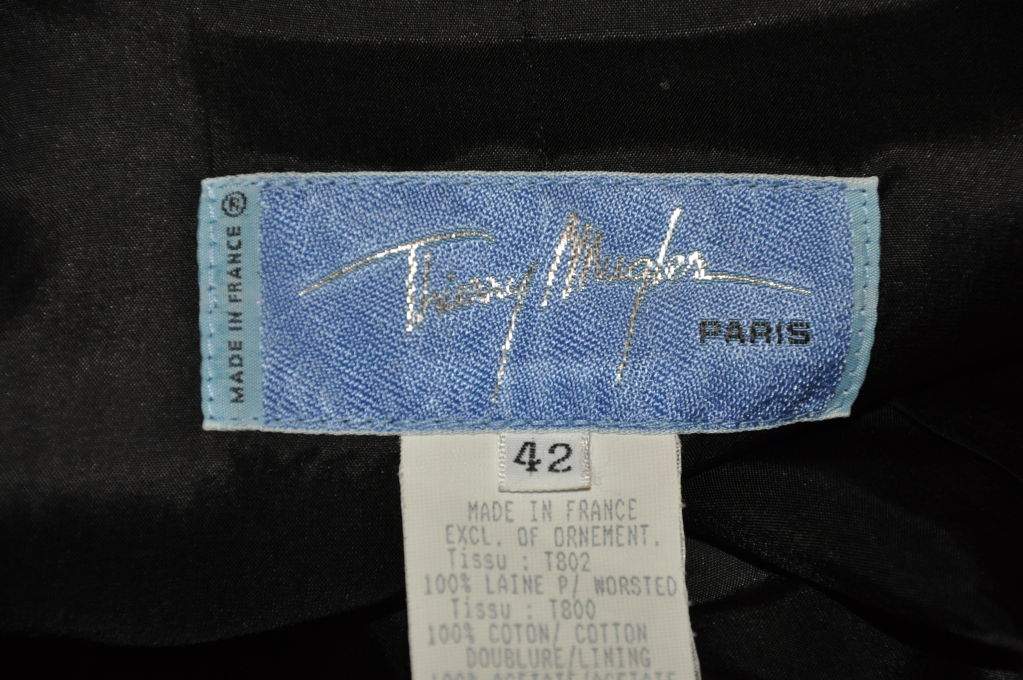 Thierry Mugler black wool with velvet jacket 2