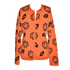 Iceberg Tangerine with black floral embroidered top