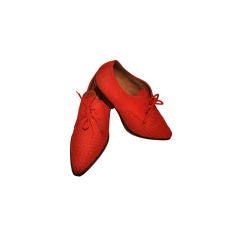 Retro George Marciano's Red Lambskin Woven shoes