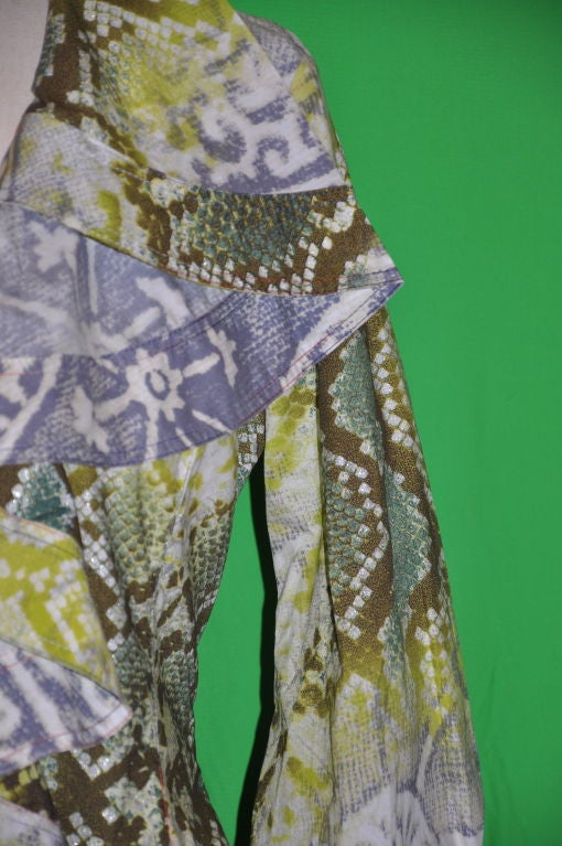 Women's Roberto Cavalli Multi-colored ruffled open jacket For Sale