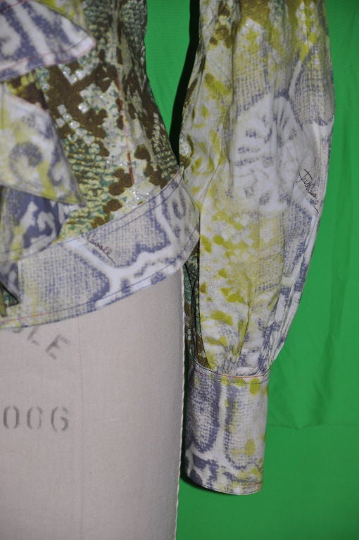 Roberto Cavalli Multi-colored ruffled open jacket For Sale 1