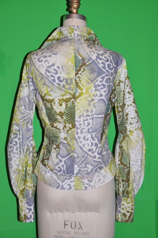 Roberto Cavalli Multi-colored ruffled open jacket For Sale 2