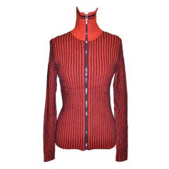 J. Lindeberg Red & Black cotton zipper top