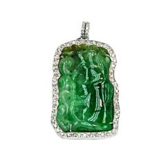 Jadeite with diamonds pendant