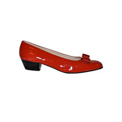 Ferragamo "Boutique" Red patent pumps