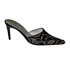 Maud Frizon stenciled pony slip-on heels