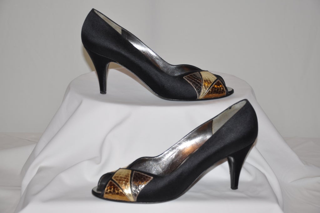 Bruno Magli black open-toe pumps