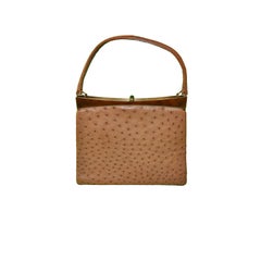 Vintage Beverly Ostrich tan-colored handbag