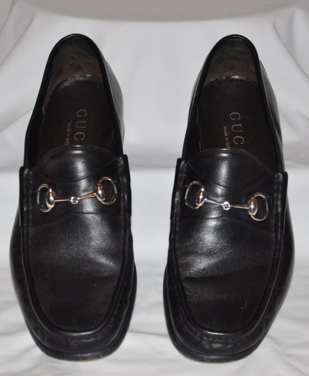 Black Gucci Men's classic black leather loafers