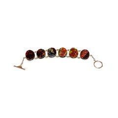 Rare Terika Blake Sterling poured glass bracelet