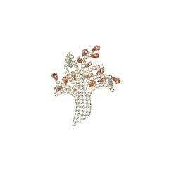 Multi-colored rhinestones "Tree" brooch