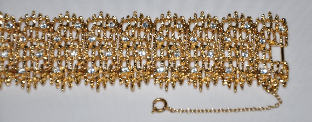 Women's Gilded gold with Swarovski crystals embellishment bracelet For Sale