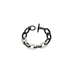 Kenneth Jay Lane Gun-metal & Swarovski bracelet