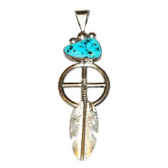 Turquoise & Sterling Silver "Dream Catcher" pendant