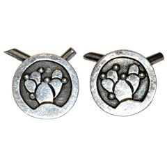 Used Taxco sterling silver "Cactus" cuff links