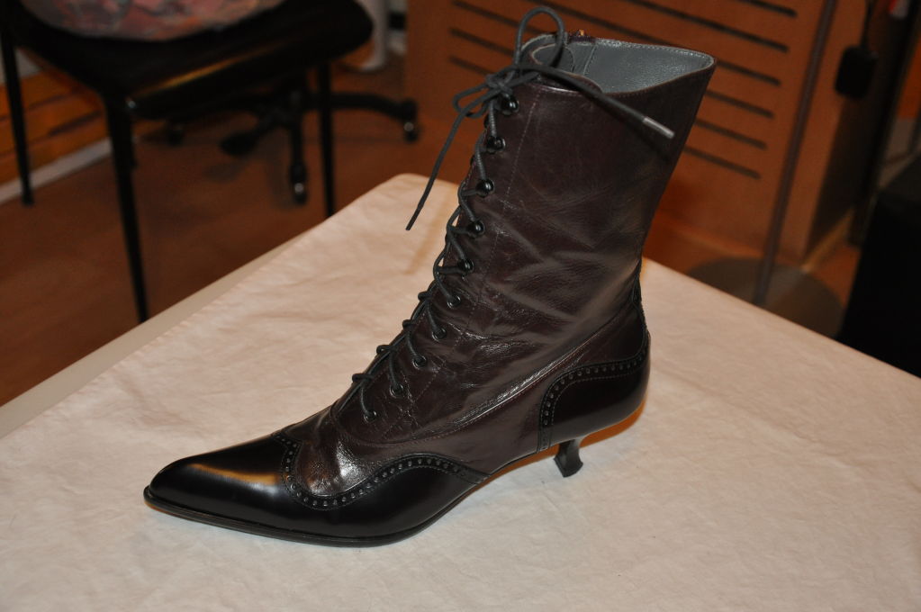 Mui Mui "Grannie" style lace-up boots