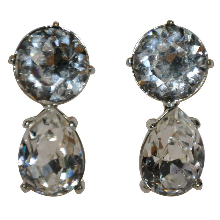 Kenneth Lane Huge diamond drop earrings For Sale