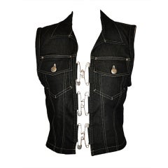 Jean Paul Gaultier denim "Safety Pin" vest