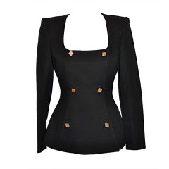 Claude Montana black cotton poplin jacket 10