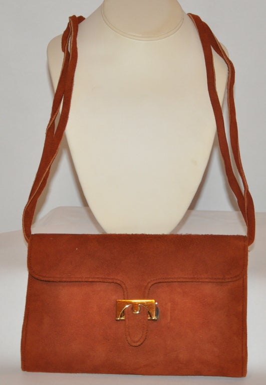 Early Meyers brown suede clutch/shoulder bag