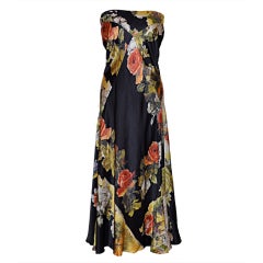 Roberto Cavilli silk floral strapless dress 2