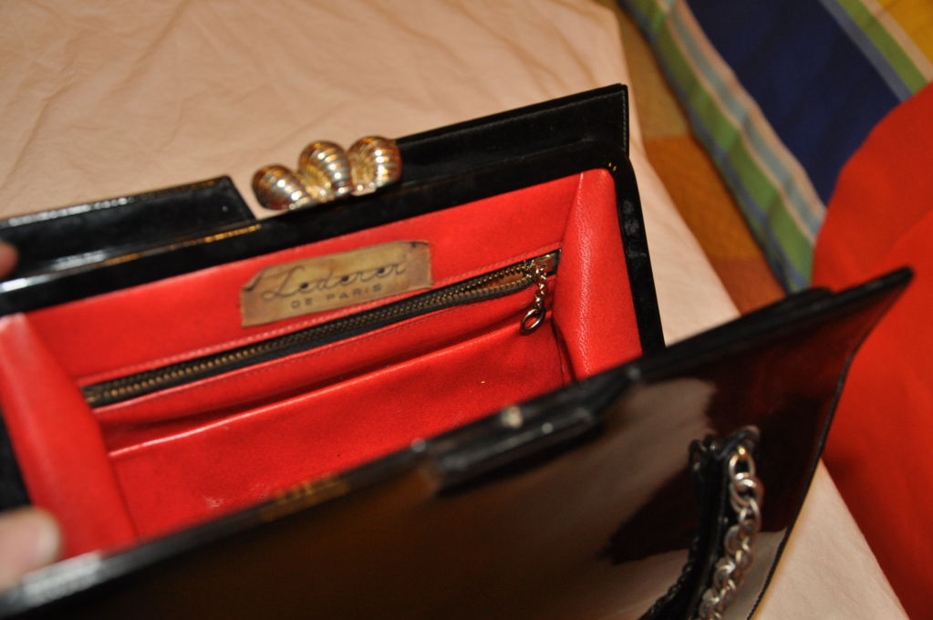 Women's Lederer Black patent leather handbag