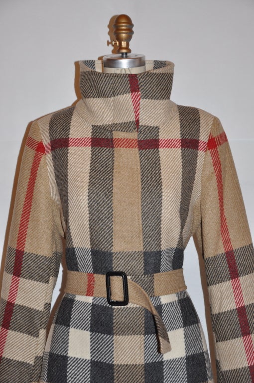 burberry plaid wool coat