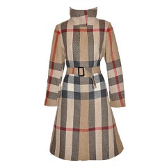 Used Burberrys signature plaid wool coat