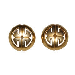 Trifari Gilded Gold Earrings
