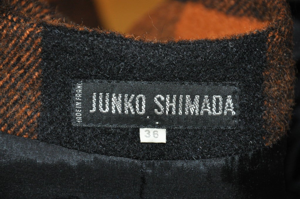 Women's Junko Shimada Three-piece Caramel/Black Alpaca suit For Sale