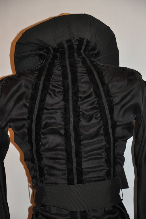 Iconic Tom Ford for Yves Saint Laurent black zippered ribbon top For Sale 3