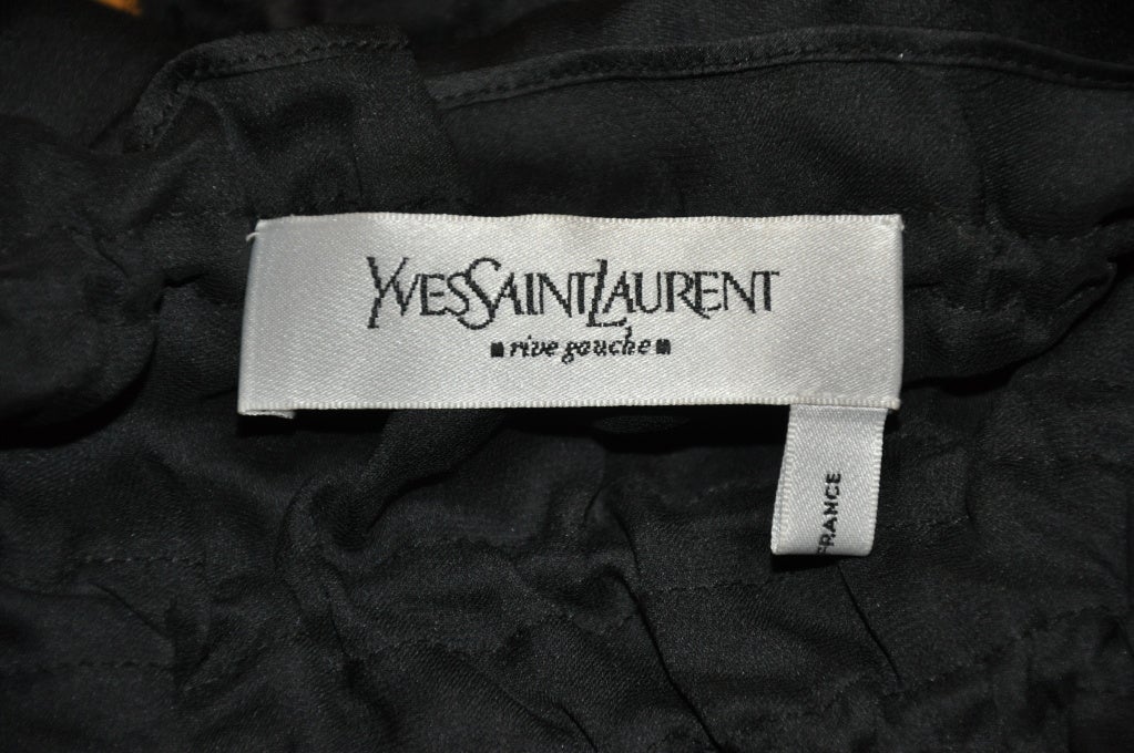 Tom Ford for Yves Saint Laurent black silk peasant blouse 2