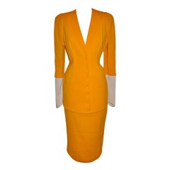 Thierry Mugler Asymmetric-cut Banana textured suit 10