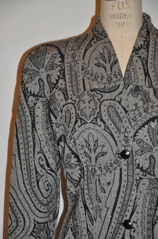 Women's Alma Black & White Paisey print jacket