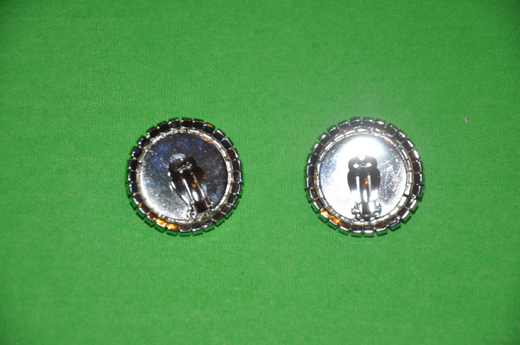 Women's Rhinestone clip on earrings For Sale