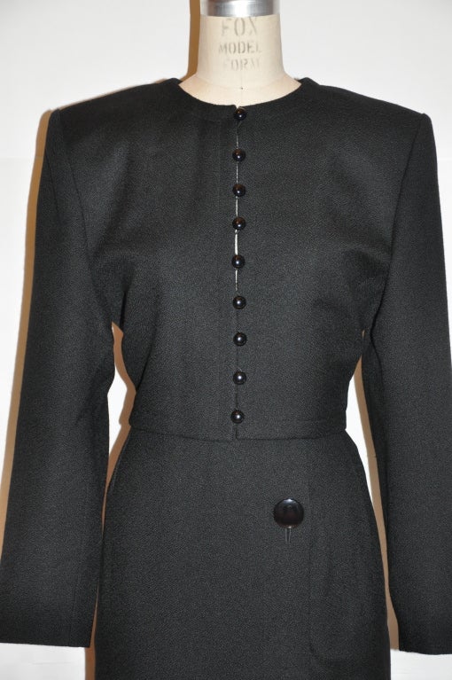 Noir Yves Saint Laurent - Ensemble en laine noire en vente