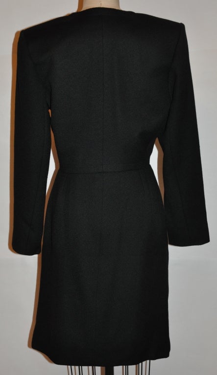 Yves Saint Laurent - Ensemble en laine noire en vente 2