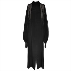 Geoffrey Beene "Boutique" dramantic sheer sleeves cocktail gown