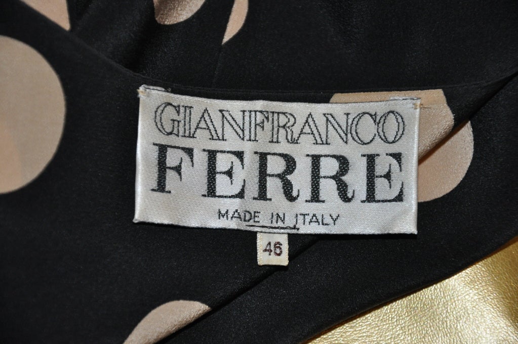 Gianfranco Ferre black & white silk polka-dot jacket In Good Condition For Sale In New York, NY