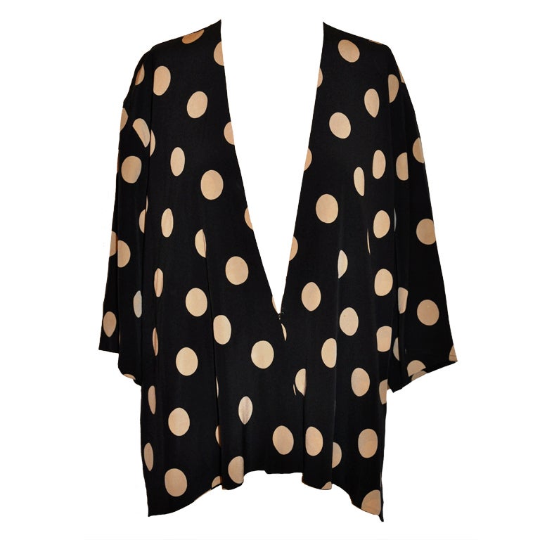 Gianfranco Ferre black & white silk polka-dot jacket