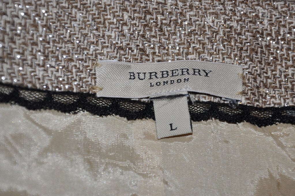 Burberrys Metallic-Rock aus Wollmischung mit Chiffon-Saum im Angebot 2
